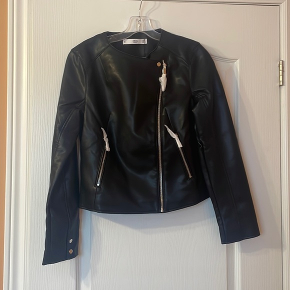 Black Faux Leather Moto Jacket - Picture 3 of 8